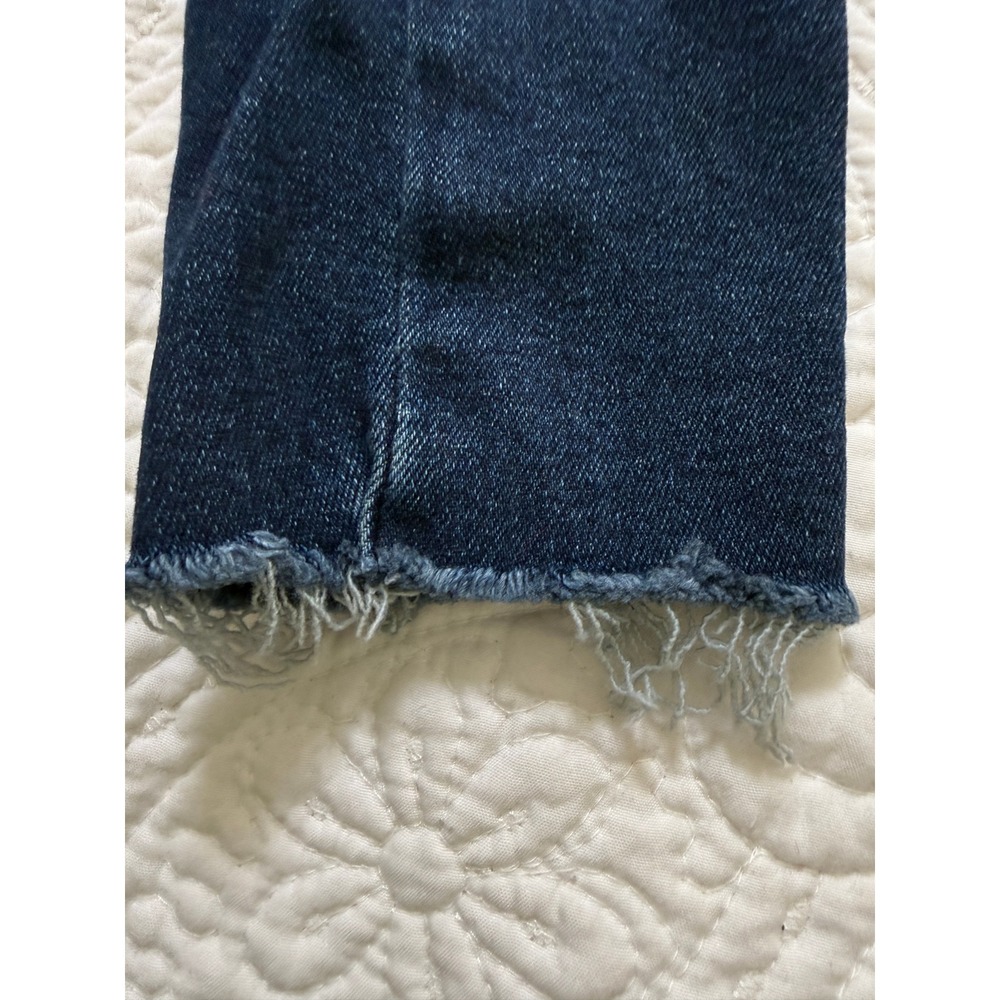 Free People Skinny Jeans Womens 26 Dark Wash Blue High Rise Raw Frayed Hem Denim - Picture 2 of 12